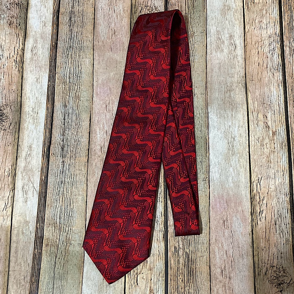 Murano Men’s Necktie Red Silk Tie Design Tailored in USA Holiday Christmas Tie